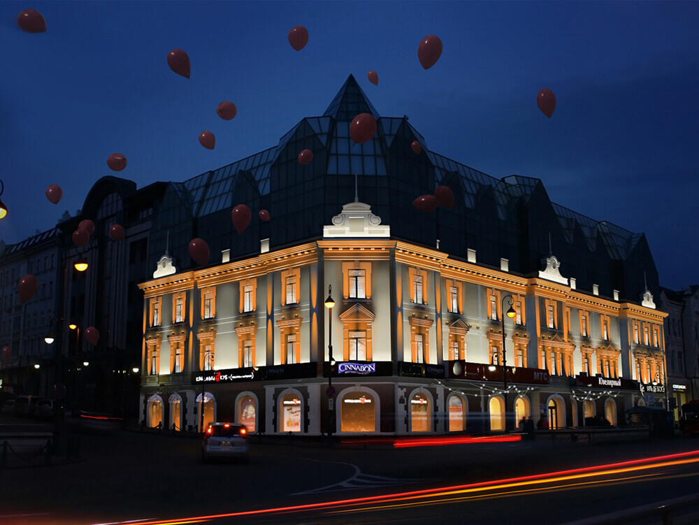 Архитектурное освещение ТЦ «Центральный» г. Владивосток