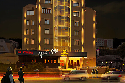 Архитектурное освещение гостиницы Корона