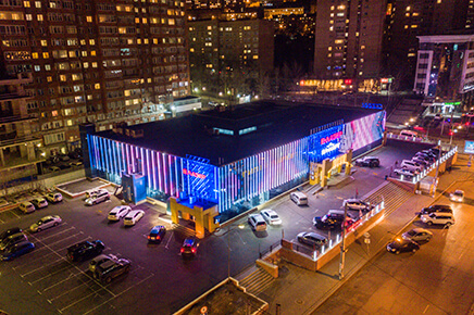 Медиафасад торгового центра ВЛазер