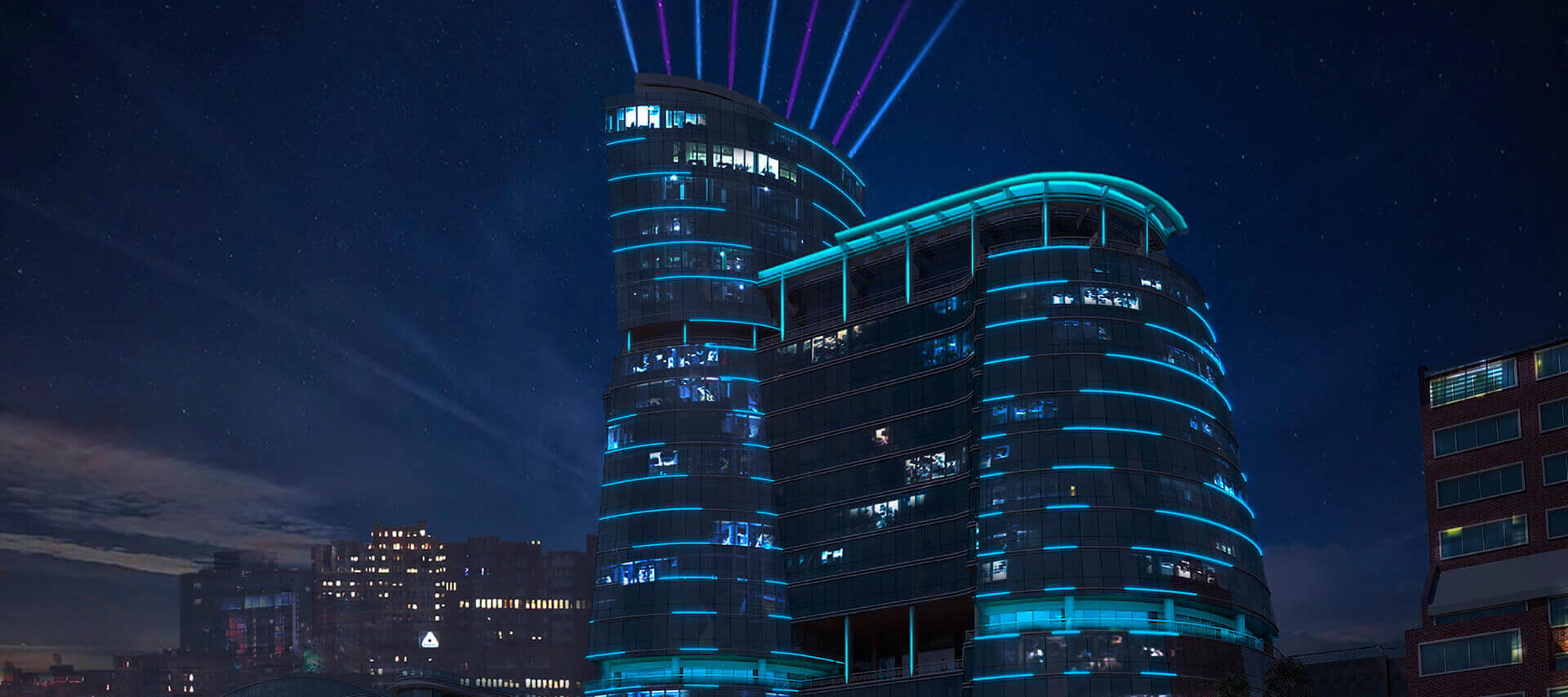 Архитектурное освещение жилого комплекса Гавань Резиденс