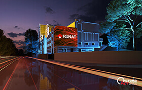 Архитектурное освещение торгового центра Игнат