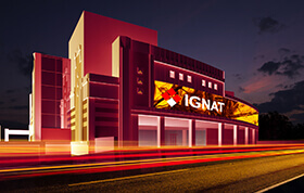 Архитектурное освещение торгового центра Игнат