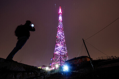 Архитектурное освещение конструкции телевышки
