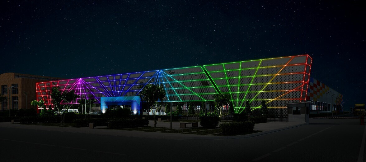 Медиафасад производственного корпуса завода Мазда Соллерс