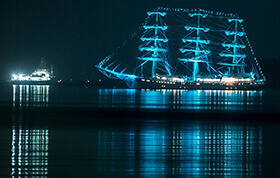 Архитектурное освещение парусного судна Надежда